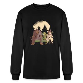 Alien With Mythical Creatures - Men's Long Sleeve T-Shirt - black - Front