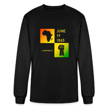 June 19,1865 Black History Juneteenth June 19 Vint - Men's Long Sleeve T-Shirt - black - Front