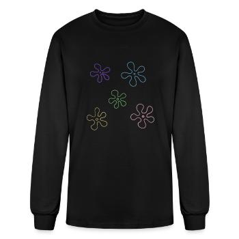 sponge bob flower pack - Men's Long Sleeve T-Shirt - black - Front