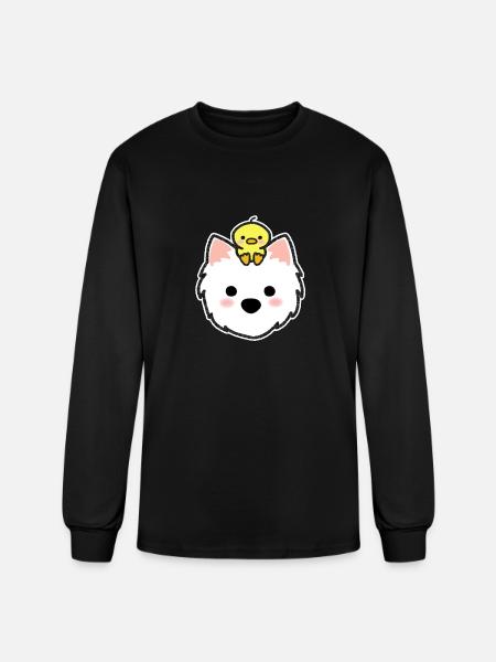 Westie with Duckie - Men's Long Sleeve T-Shirt - black
