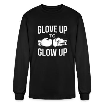 Glove Up To Glow Up Boxing - Men's Long Sleeve T-Shirt - black - Front