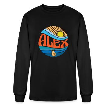 Alex Shirt Vintage Sunset Alex Groovy Tie Dye - Men's Long Sleeve T-Shirt - black - Front