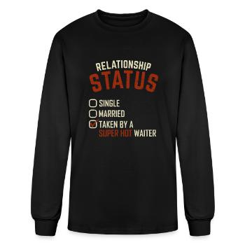 Waiter Wife Server Waitstaff Married Couple Gift - Men's Long Sleeve T-Shirt - black - Front