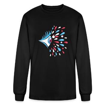 Color Splash Psychedelic Eye - Men's Long Sleeve T-Shirt - black - Front