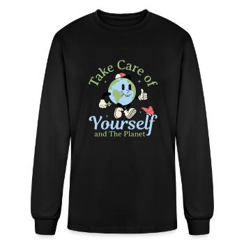 Take Care Of Yourself And The Planet - Men's Long Sleeve T-Shirt - black - Front