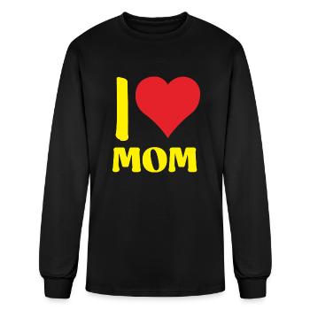 I Love Mom Yellow - Men's Long Sleeve T-Shirt - black - Front