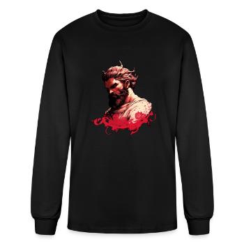 logo bearded man - Men's Long Sleeve T-Shirt - black - Front