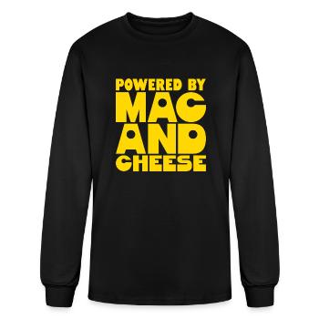 Powered By Mac And Cheese - Men's Long Sleeve T-Shirt - black - Front