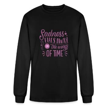 SADNESS FLIES AWAY ON THE WINGS OF TIME - Men's Long Sleeve T-Shirt - black - Front