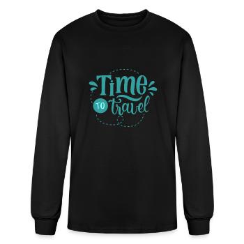 time to travel - Men's Long Sleeve T-Shirt - black - Front
