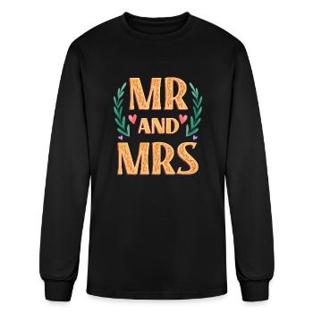 Mr and Mrs - Men's Long Sleeve T-Shirt - black - Front