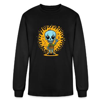 Clipart squelette - T-shirt à manches longues Homme - noir - Devant