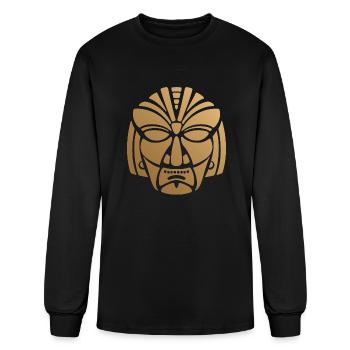 Aztec & Mayan: Sleek Mask Business Logo - Men's Long Sleeve T-Shirt - black - Front