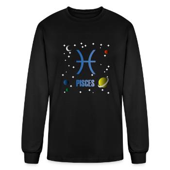 Zodiac Pisces Sign - Men's Long Sleeve T-Shirt - black - Front