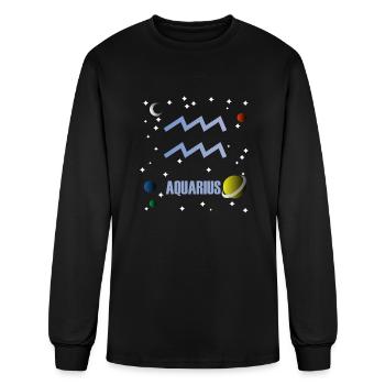 Aquarius Zodiac Sign - Men's Long Sleeve T-Shirt - black - Front
