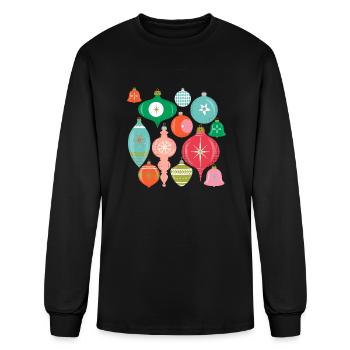 Retro Christmas Ornaments - Men's Long Sleeve T-Shirt - black - Front