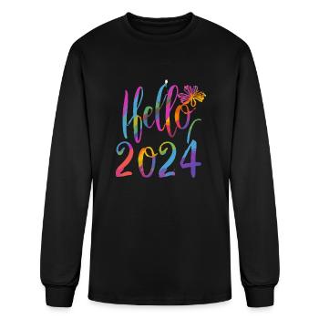 Bienvenue 2024 - T-shirt à manches longues Homme - noir - Devant