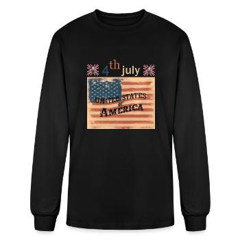 FLAG USA - Men's Long Sleeve T-Shirt - black - Front