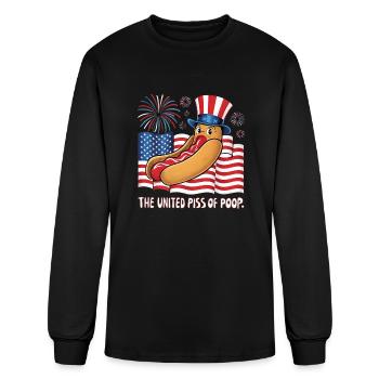 American Flag Saying Premium - Men's Long Sleeve T-Shirt - black - Front