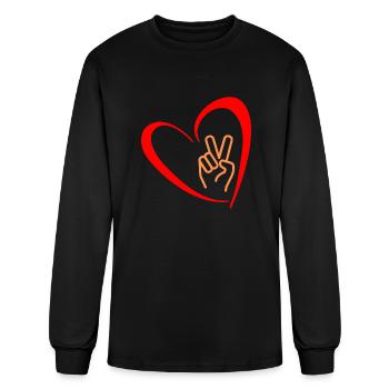 Heart and hand - Men's Long Sleeve T-Shirt - black - Front