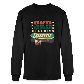 Sk8 Boarding Skateboarding Freestyle - Men's Long Sleeve T-Shirt - black - Front