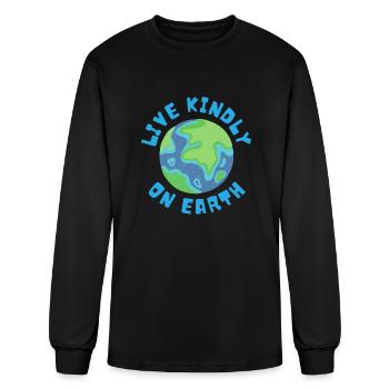 Live Kindly Mother Earth Day Nature Greta Climate - Men's Long Sleeve T-Shirt - black - Front