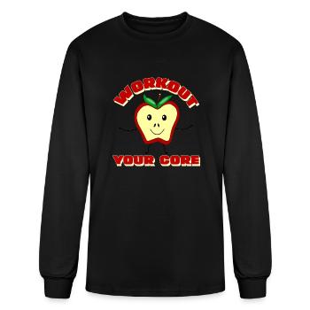 Workout Your Apple Core - Men's Long Sleeve T-Shirt - black - Front