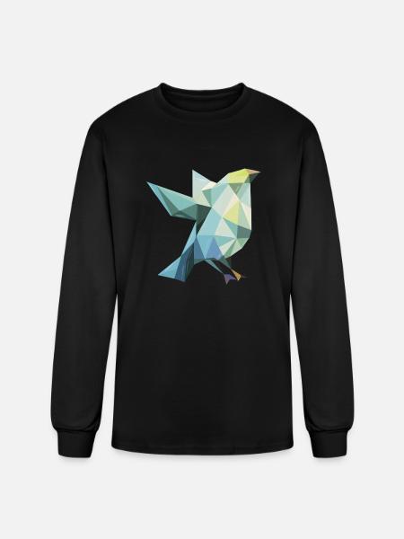 Polygonal Bird - Men's Long Sleeve T-Shirt - black