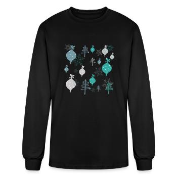 Christmas White Ornaments - Men's Long Sleeve T-Shirt - black - Front