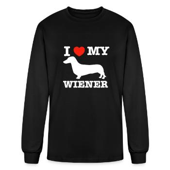 I love my Wiener - Men's Long Sleeve T-Shirt - black - Front