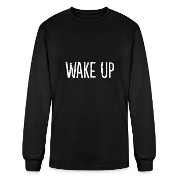 Wake up - Men's Long Sleeve T-Shirt - black - Front