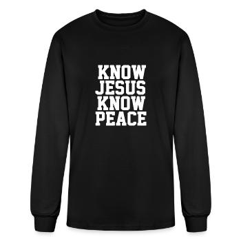 Know jesus know peace 01 - Men's Long Sleeve T-Shirt - black - Front
