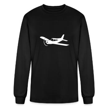 Propeller Plane Silhouette - Men's Long Sleeve T-Shirt - black - Front