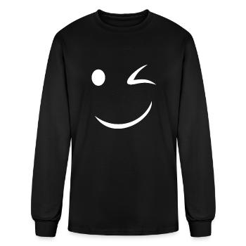 Wink Smile - Men's Long Sleeve T-Shirt - black - Front