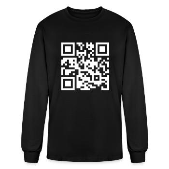QR Code love nature saying design - Men's Long Sleeve T-Shirt - black - Front