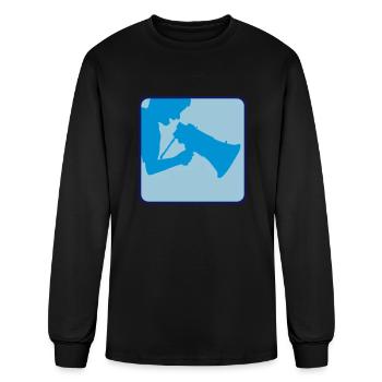 speech megaphone propaganda man - Men's Long Sleeve T-Shirt - black - Front