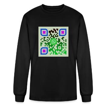 qr code 1 - Men's Long Sleeve T-Shirt - black - Front