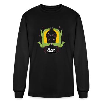 Music, two dancing crocodile. Funny design. - Men's Long Sleeve T-Shirt - black - Front