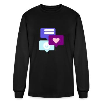 love message cute - Men's Long Sleeve T-Shirt - black - Front