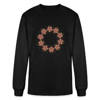 Seven colors ellipse flower - Men's Long Sleeve T-Shirt - black - Front