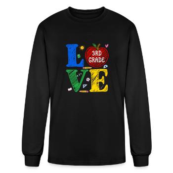 Love Third Grade - Men's Long Sleeve T-Shirt - black - Front