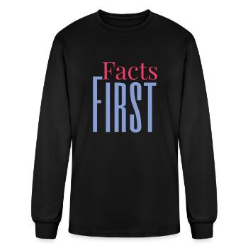 Facts First - Men's Long Sleeve T-Shirt - black - Front