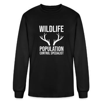 Wildlife Population Control Specialist Deer Huntin - Men's Long Sleeve T-Shirt - black - Front