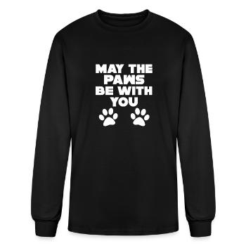 May The Paws Be With You - Men's Long Sleeve T-Shirt - black - Front