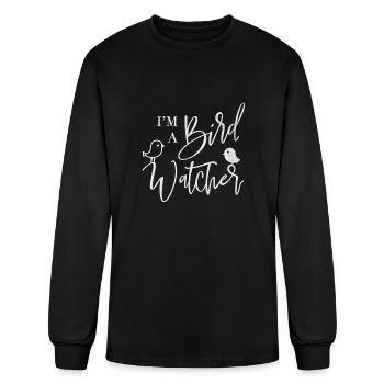 I m a bird watcher - Men's Long Sleeve T-Shirt - black - Front