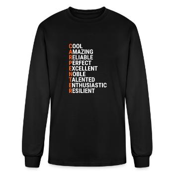 Carpenter Acronym Cool Carpentry T Shirt - Men's Long Sleeve T-Shirt - black - Front