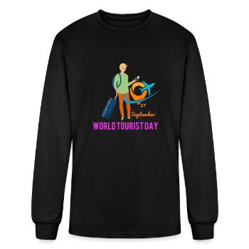 World tourist day - Men's Long Sleeve T-Shirt - black - Front
