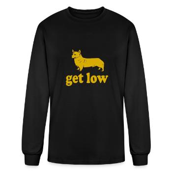 Corgi Get Low - Men's Long Sleeve T-Shirt - black - Front