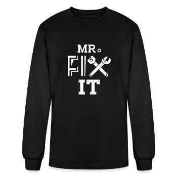 Mr Fix It With Tools Handy Man Carpenter Dad T Shi - Men's Long Sleeve T-Shirt - black - Front