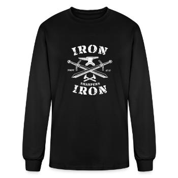 Iron Sharpens Iron Proverbs 27 Quote Christian - Men's Long Sleeve T-Shirt - black - Front